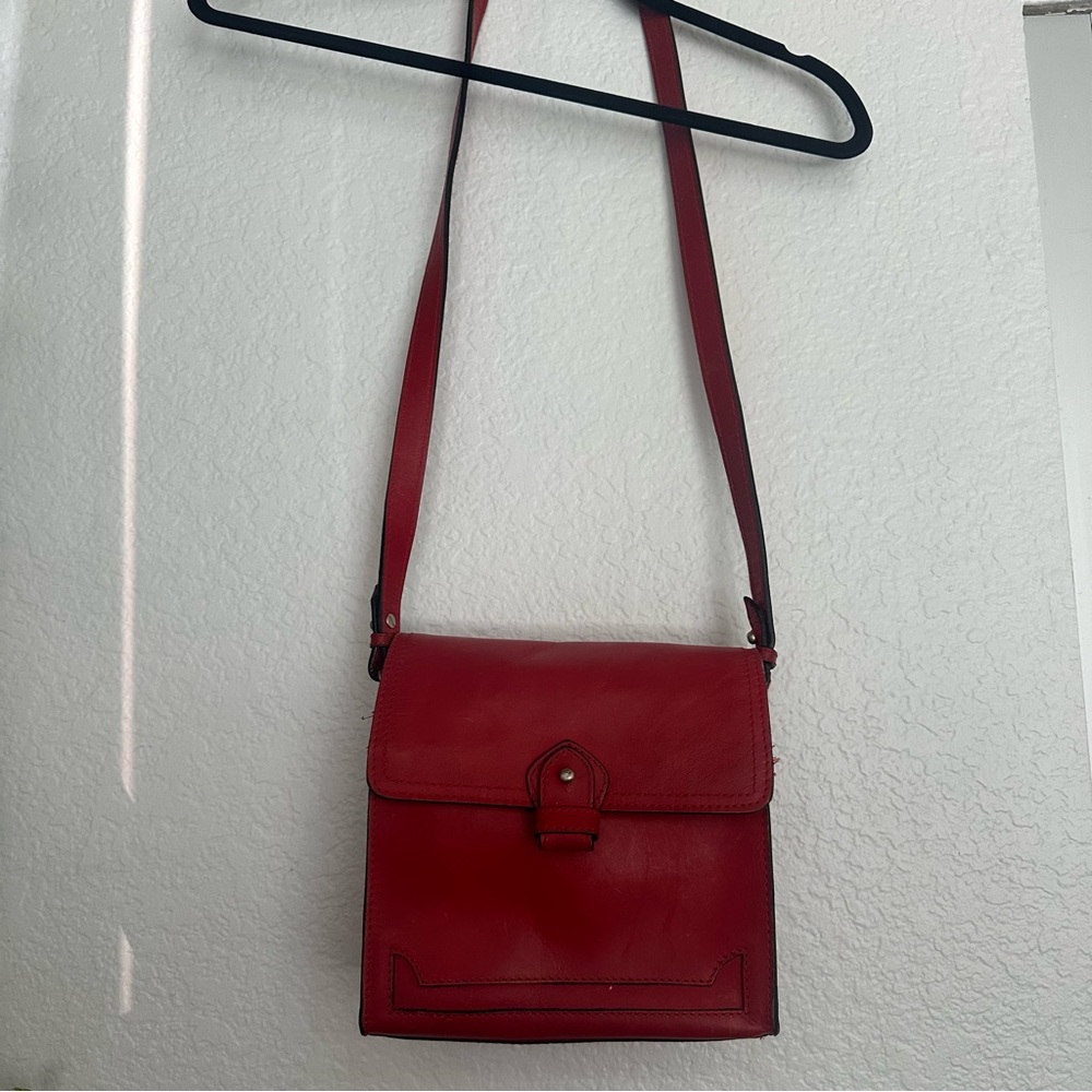 Zara red leather bag